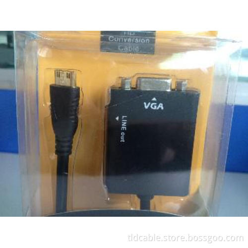 High Speed Mini HDMI to VGA Adapter Cable with Audio